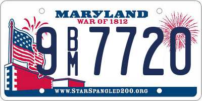 MD license plate 9BM7720