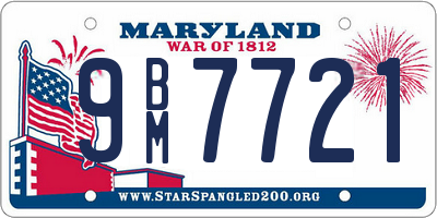 MD license plate 9BM7721