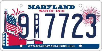 MD license plate 9BM7723