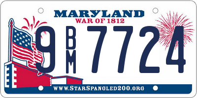 MD license plate 9BM7724