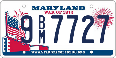 MD license plate 9BM7727