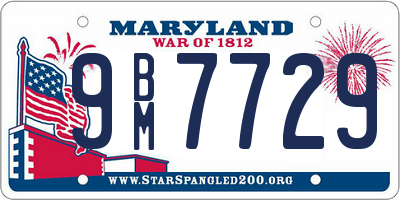 MD license plate 9BM7729