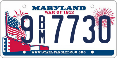 MD license plate 9BM7730