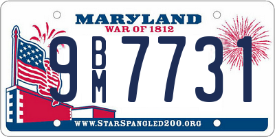 MD license plate 9BM7731