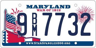 MD license plate 9BM7732