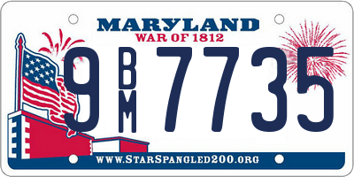 MD license plate 9BM7735