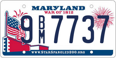 MD license plate 9BM7737