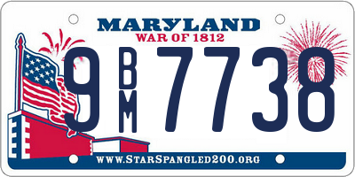 MD license plate 9BM7738