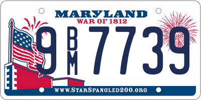 MD license plate 9BM7739