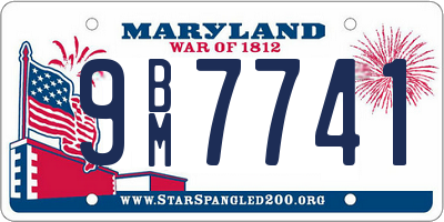 MD license plate 9BM7741