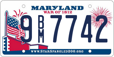 MD license plate 9BM7742