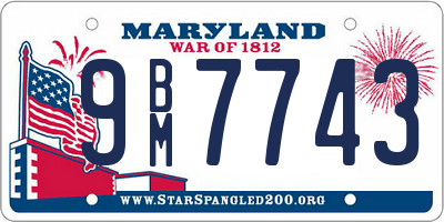 MD license plate 9BM7743