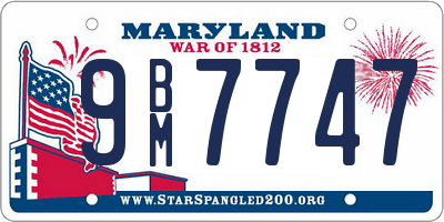 MD license plate 9BM7747