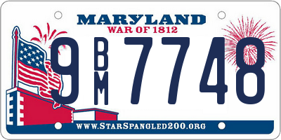 MD license plate 9BM7748