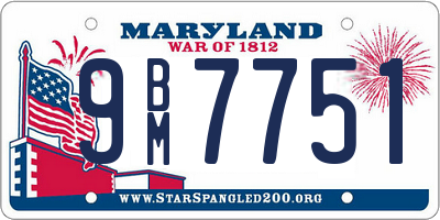 MD license plate 9BM7751