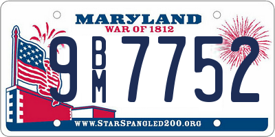 MD license plate 9BM7752