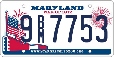 MD license plate 9BM7753