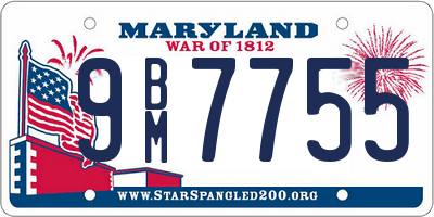 MD license plate 9BM7755