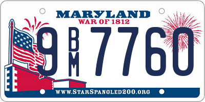 MD license plate 9BM7760