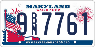 MD license plate 9BM7761