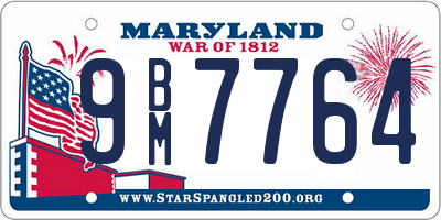 MD license plate 9BM7764