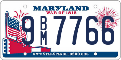 MD license plate 9BM7766