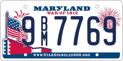 MD license plate 9BM7769