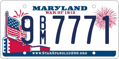 MD license plate 9BM7771