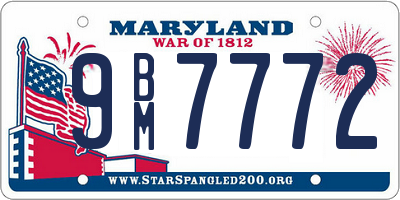 MD license plate 9BM7772