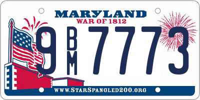 MD license plate 9BM7773