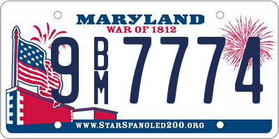 MD license plate 9BM7774