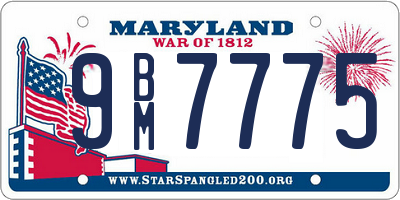 MD license plate 9BM7775