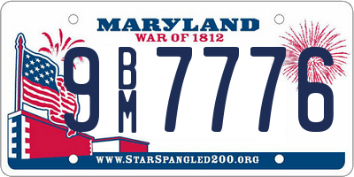 MD license plate 9BM7776