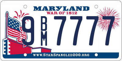 MD license plate 9BM7777