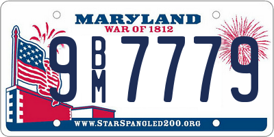 MD license plate 9BM7779