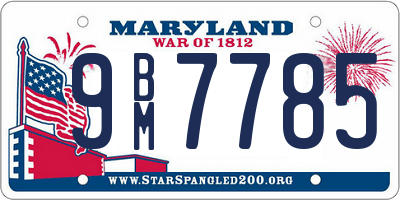 MD license plate 9BM7785