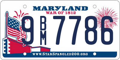 MD license plate 9BM7786