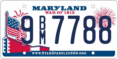 MD license plate 9BM7788