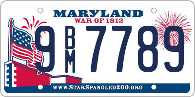 MD license plate 9BM7789