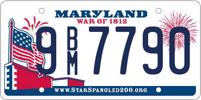 MD license plate 9BM7790