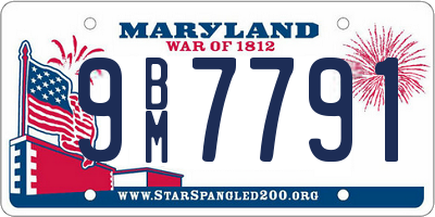 MD license plate 9BM7791