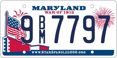 MD license plate 9BM7797