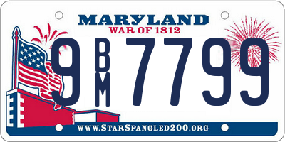 MD license plate 9BM7799