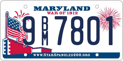 MD license plate 9BM7801