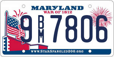 MD license plate 9BM7806