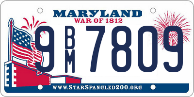 MD license plate 9BM7809