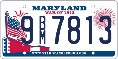 MD license plate 9BM7813