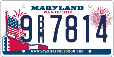 MD license plate 9BM7814