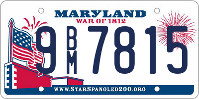 MD license plate 9BM7815