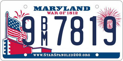 MD license plate 9BM7819